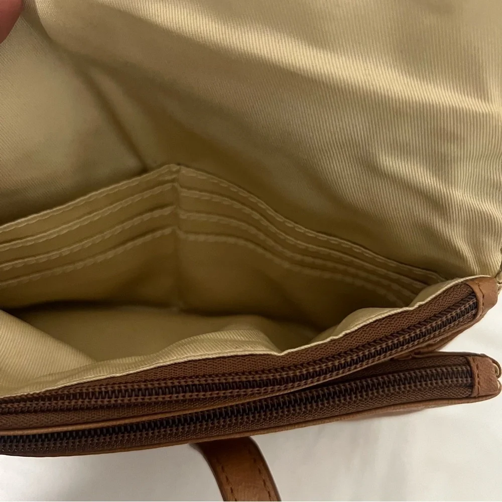 Lucky Brand Women’s Brown/Tan Crossbody Bag Snap Closure Adjustable Strap EUC - Picture 7 of 11